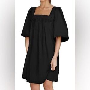 BELONGSCI Women's Dresses & Square Neck Half Sleeve Casual Loose Shift MiniDress